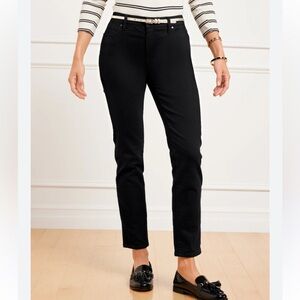 Talbots Black Curvy Ankle Cropped Straight Jeans